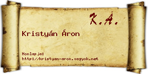 Kristyán Áron névjegykártya